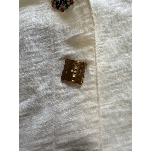 Soft Surroundings Size XL Danielle Cream Sleeveless Tunic Top Buttons Lagenlook - Picture 11 of 15